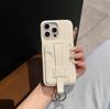 Luxuriöse Brieftaschenhülle aus PU-Leder für iPhone 16, 15, 14 Plus, 13, 12, 11 Pro Max, Weiß, mit Kartenhalter, Handschlaufe, Ringverschluss