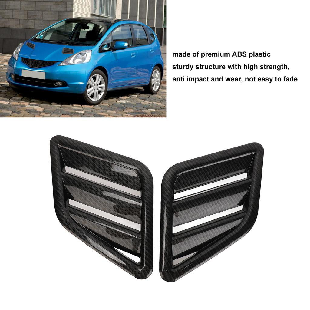 2 Pcs Engine Hood   Vent Cover ABS Front Upper Bonnet Hood   Outlet Grille Replacement for