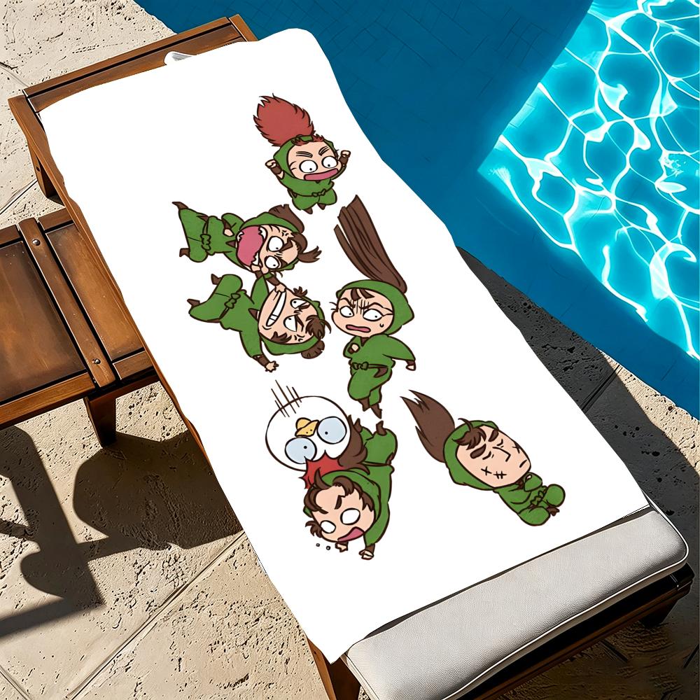 N-Nintama Rantaro-S Towel Microfiber Beach Towel, Quick-Dry, Sand-Free, Ultra-Fine Fiber, Super Soft.