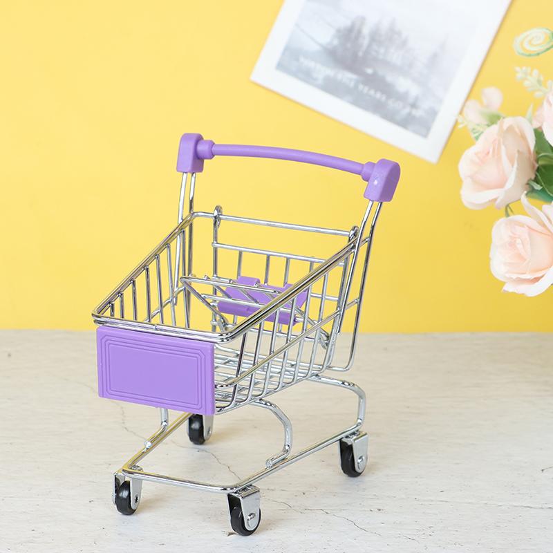 1 Pcs Mini Shopping Cart Supermarket Handcart Shopping Cart Storage Toy