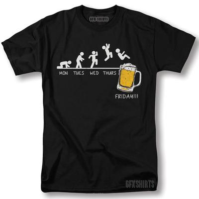 Maglietta Weekend Birra Venerdì Divertente per Padri Papà Grafica Sarcastica Novità T-Shirt