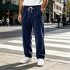 Men's Corduroy Straight Leg Pants Wide Fit Vintage Casual High Street for Fall