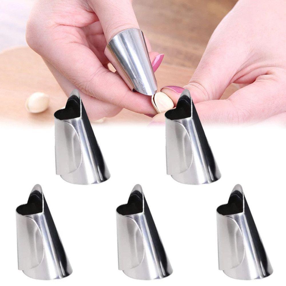 

5PC Stainless Steel Thimbles, Vegetable Harvesting Tools That Do Not Damage The Hands, Melon, Fruit, And Cleaners, Orange Peelers One Size белый