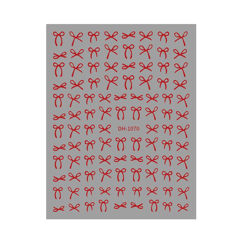 Redanco 3D Bow Nail Art Stickers DH-1072 - Gold & Silver Hot Stamping