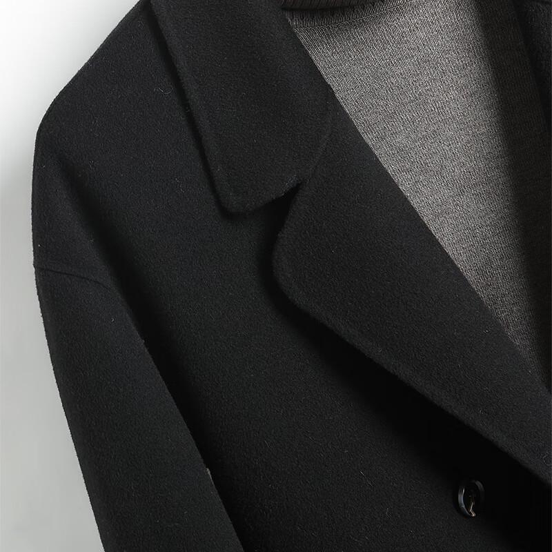 Fanzhen Men's 100% Wool Mid-Length Overcoat