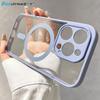 Wireless Charge For Magsafe Transparent Case For iPhone 17 Air 16 15 14 13 12 11 Pro Max Clear Magnetic Bumper Case