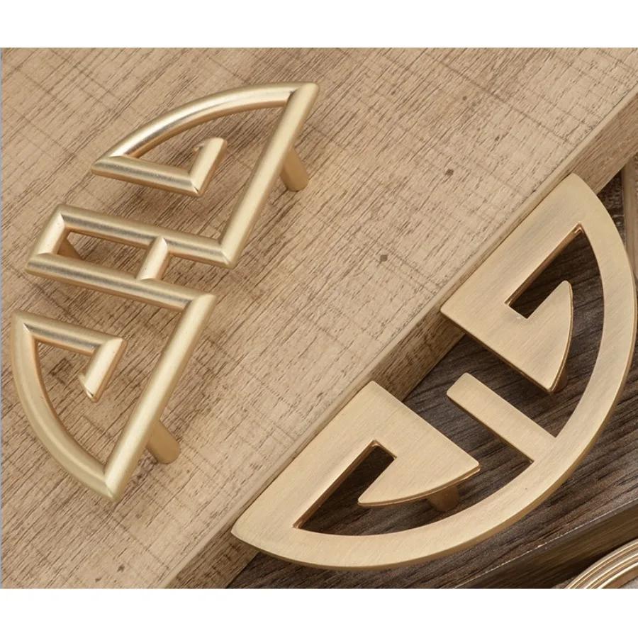 32-64mm Hole Distance Handles for Wardrobe and Drawer New Chinese Style Golden Furniture Handle Bedroom Cabinets Pulls