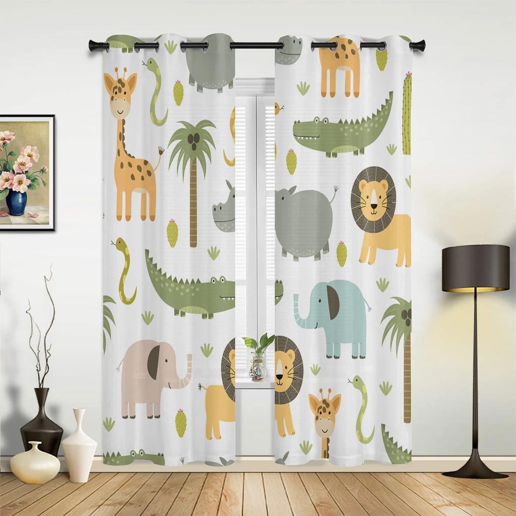 Elefantenkunst Indische Bobo-Stil Vorhänge für Schlafzimmer Wohnzimmer Vorhänge Küche Kinderzimmer Fenstergardine Moderne Heimdekoration