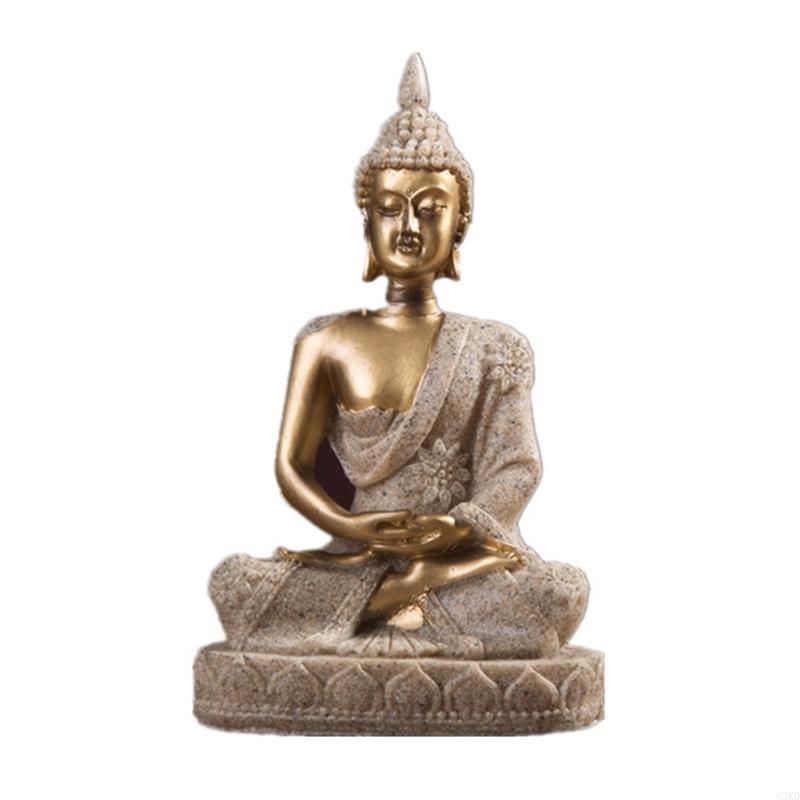 62KD Resin Buddhist Statue Figurine Buddhist Meditating Statue Sculpture for Indoor