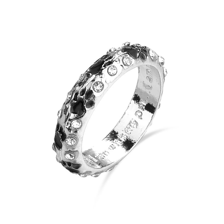 European–American Jewelry: Drip Glaze Rhinestone Dog Paw Ring Size 7