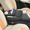 5-in-1 Arm Rest Cover Universal Armrest Storage Box for Car Upgrade Memory Foam Console Cover with Cup Phone Tissue Box Holder(Black)