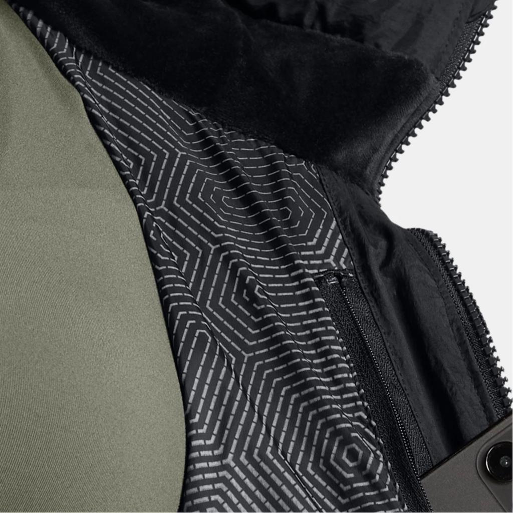 Under Armour Solid Color Hooded Zipper Long Sleeve Down Jacket Women outerwear Black 1384645-001