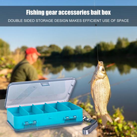 Double-sided Lure Box Large Capacity Lightweight ABS Compartment Bait Box for Angling