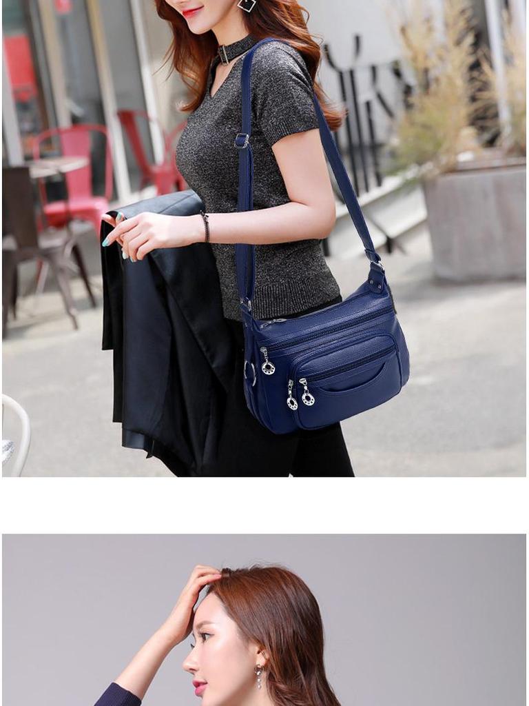 2019 Summer Soft Leather Crossbody Handbag for Middle-Aged Women