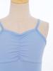 Girls Ballet Dance Dresses Front Ruched Sleeveless Backless Tulle Dress Warm-Up Practice Performance