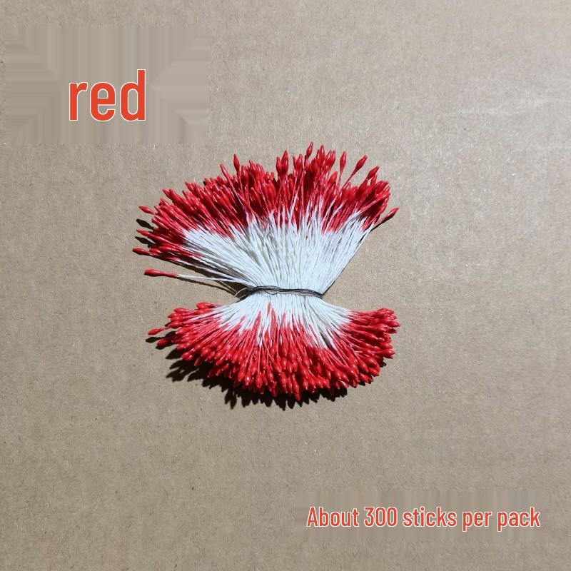 Simulation Flower Stamen: Small Pearl-Colored DIY Material, Approx. 300 Double-Ended Stamen for Handmade Flower Accessories