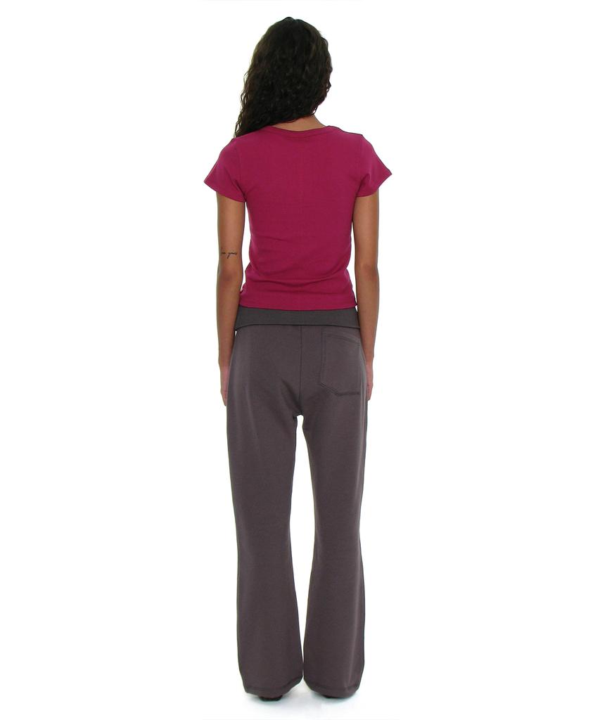 PARTIMENTO WOMEN Pwc Cotton Turnover Waist Sweatpants_Charcoal