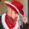 Bride Cowboy Hat, Sunglasses and Kerchief Set for Bride Christmas Photo Props Halloween Role Play New Year Party
