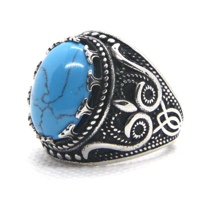 

Tiger Eyes Man Ring 316L Stainless Steel Fashion Jewelry Blue Farao Ring Size 7-14 14 синій