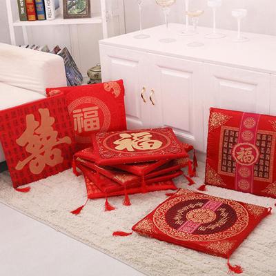 Coussin de siège style chinois rouge Saint-Valentin mariage bénédiction coussin à genoux carré baie vitrée canapé coussins de dos décoration intérieure