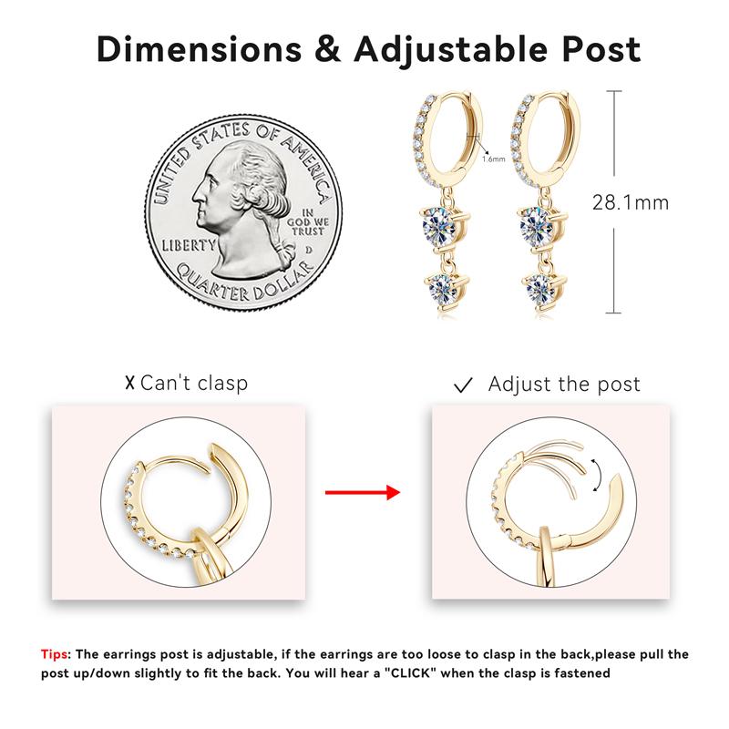 New Cool Woman Lab Grown Diamond Earrings Tassel Hoop Huggie Earrings 925 Sterling Silver Ladies Moissanite Earrings