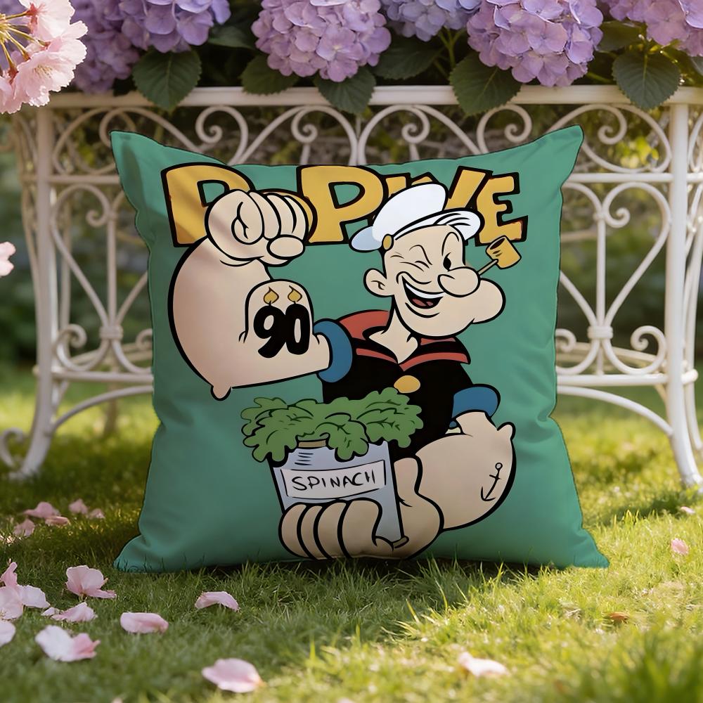 P-Popeye the S-Sailor Cushion Cover Home & Car Dual-Scene Pillow Cover: Reversible for Premium Comfort
