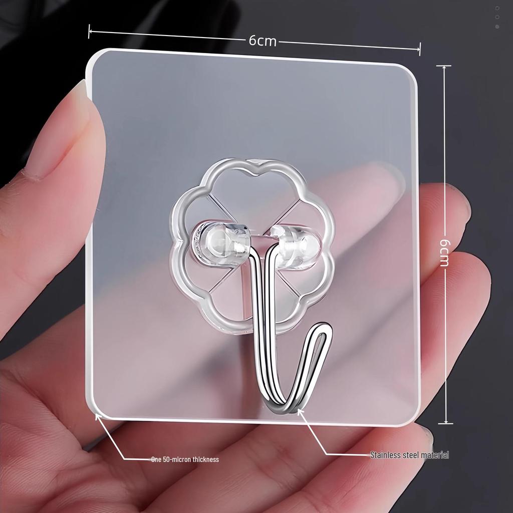 Transparent Adhesive Wall Hook - Strong, No-Drill, No-Mark, Wall-Mounted, Load-Bearing Hook Sticker