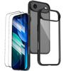 Protective Case - E.F.Connection - iPhone Air - Black Silicone Hard PC Back - 2 Tempered Glasses