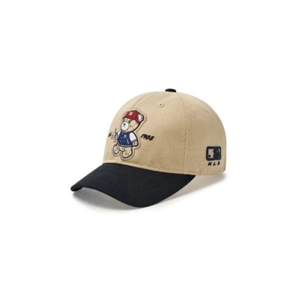 [MLB] Cap NQK 7ACPC015N-50BGS Monobear Woven Label Color Block Ball Cap New York Yankees F1