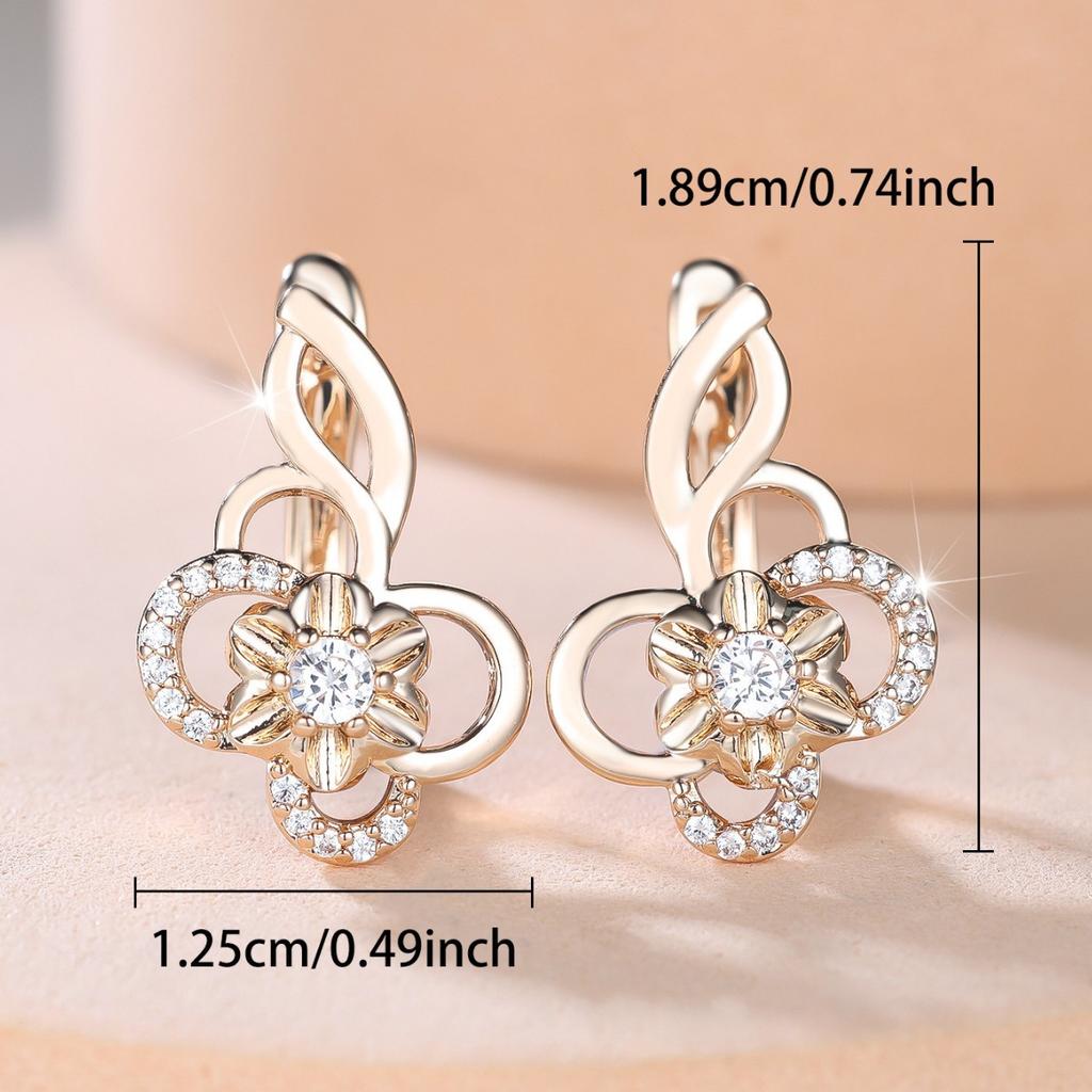 Micro-set Diamond Rotating Windmill Stud Earrings, Temperament Niche Design Sense Banquet Women's Earrings