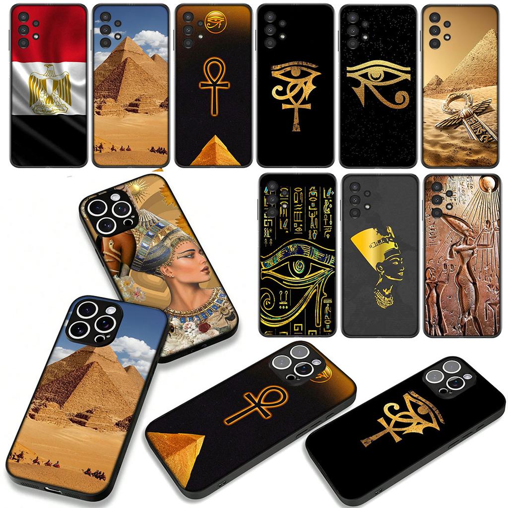 Anubis Ankh Egypt Nefertiti Flag for Samsung Galaxy A25 A37 A57 A12 A14 A31 A50 A51 A70 A71 A72 A21S A04 M15 Note 20 9 8 10 Case