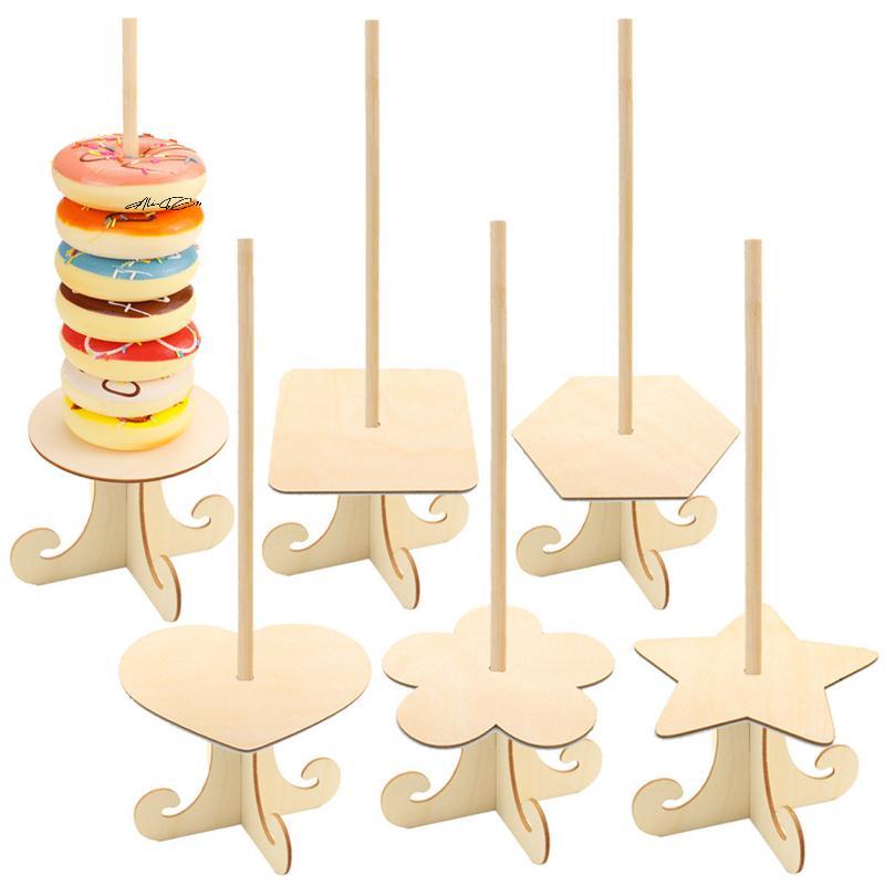 Holz Donut Ständer Display Rack für Desserts Dim Sum Brot Verkauf Geburtstag Hochzeit Party Tischdekoration