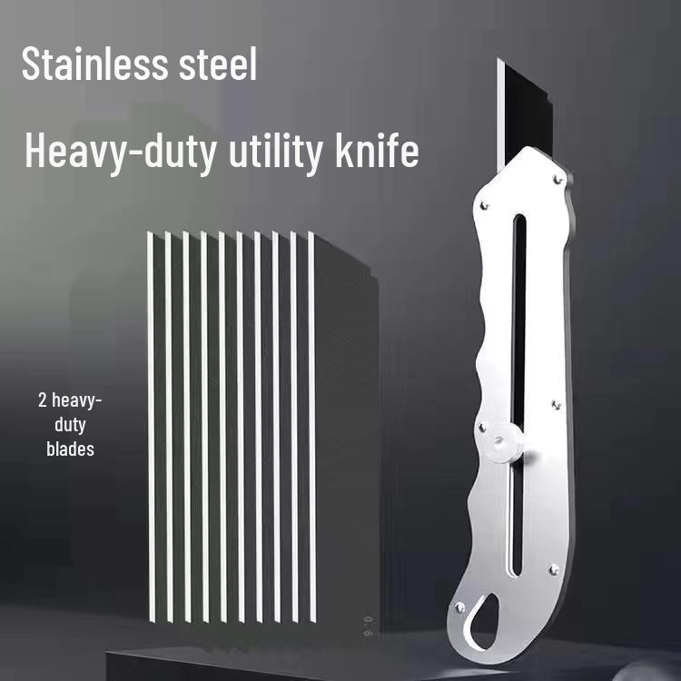 Heavy-Duty Stainless Steel Utility Knife for Paper and Wallpaper Cutting