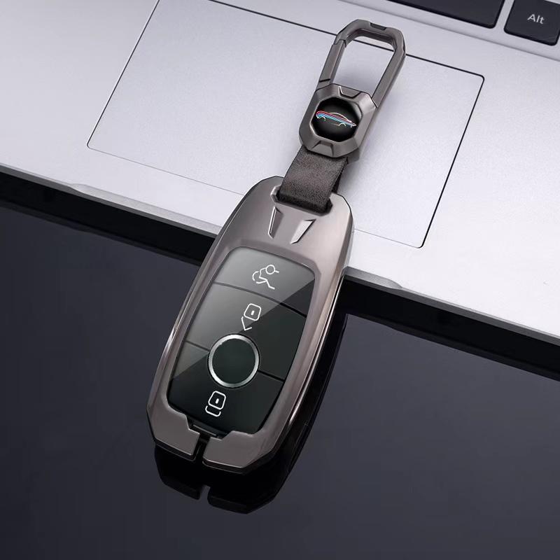 

Металлический цинковый чехол-накладка для ключа-пульта автомобиля для классов A C E S G GLC CLE CLA GLB GLS W177 W205 W213 W222 X167 AMG серый