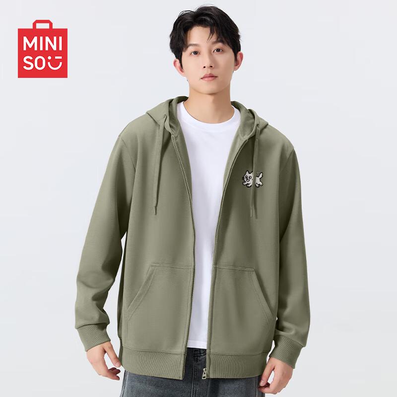 MINISO Men's American Retro Full-Zip Hoodie