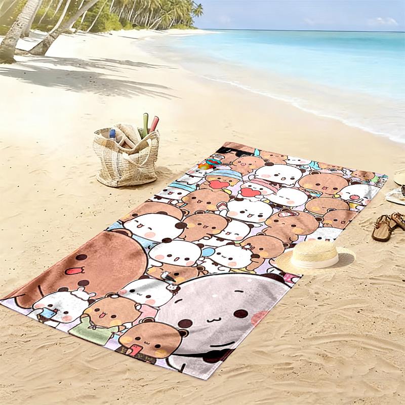 Bubu Dudu Print Strandtuch, Großes Weiches Schnelltrocknendes Handtuch für Strand Camping Schwimmen