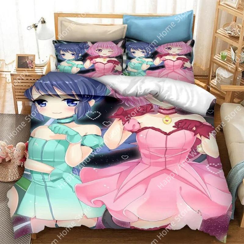 Comforter 3D Printing Anime Tokyo Mew Mew 3D Print Bedding Set S S One Piece Comforter Bedding Sets Bedclothes Bed