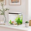 14L Glass Fish Tank With Filter System, LED Lights, Water Pump, White