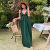 2026 European and American Women's Clothing New Holiday Wind Beach Dress Sexy Backless Waist A Word Suspender Dress