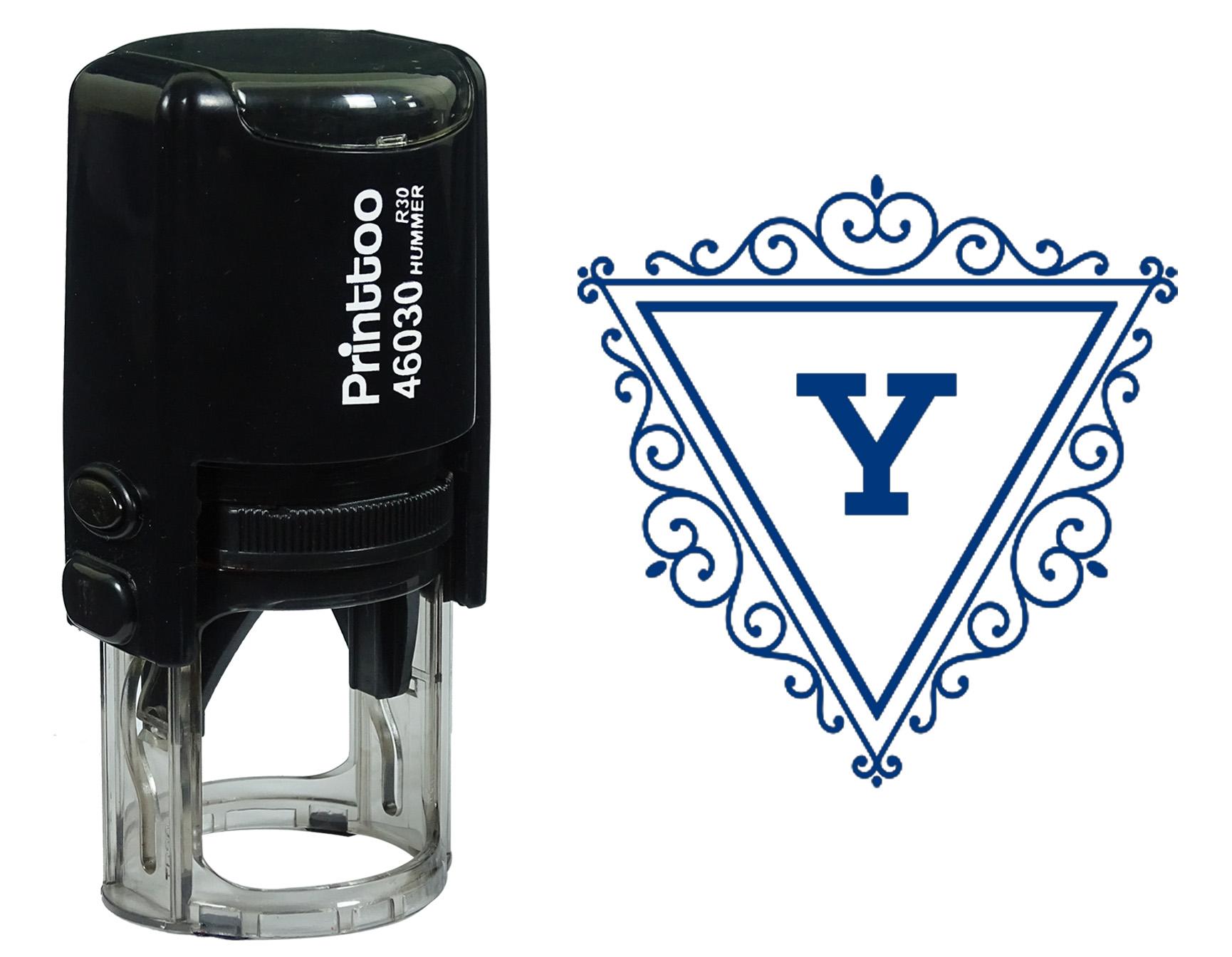 

Printtoo Y Alphabet Swirl Border Triangle Monogram Initial Self Inking Rubber Stamp Office 30 mm Diameter (Approx) синій