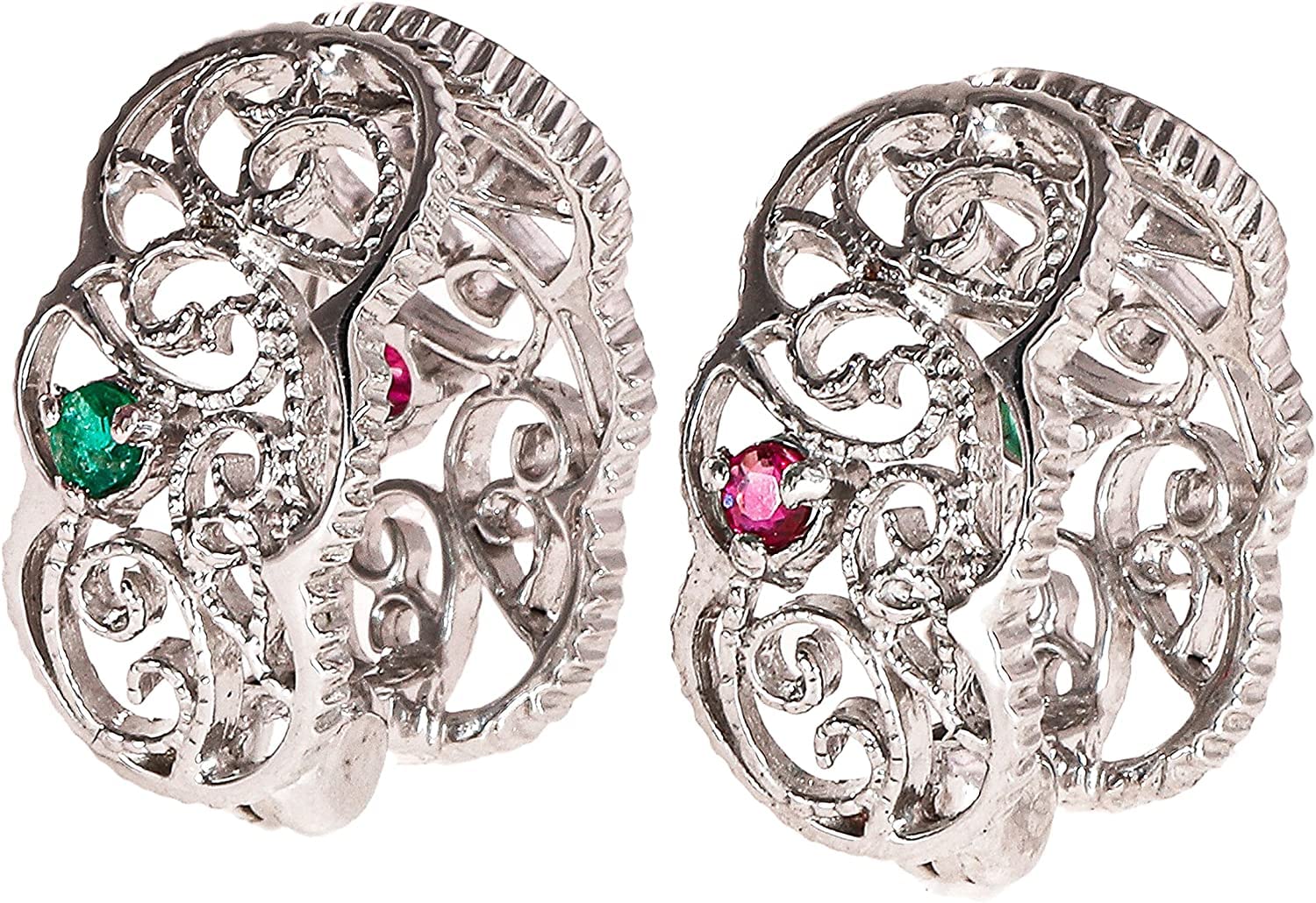 

hard to fall Design ear cuff fitted ear clip [PURÉZZA] Patented, off! Painless! earrings, ruby, emerald, women s, non-pierced earrings, silver,
