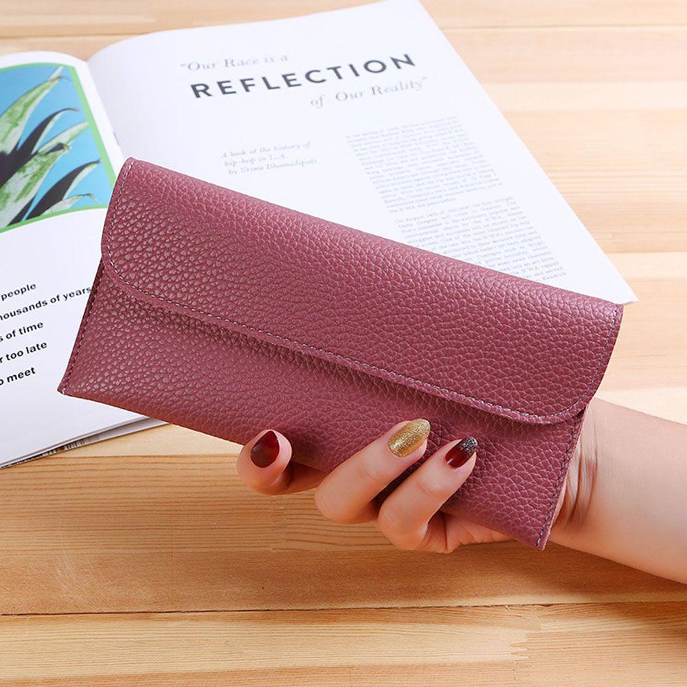 Fashion Hasp Purse PU Leather Phone Pocket Money Bag Card Holder Long Wallets