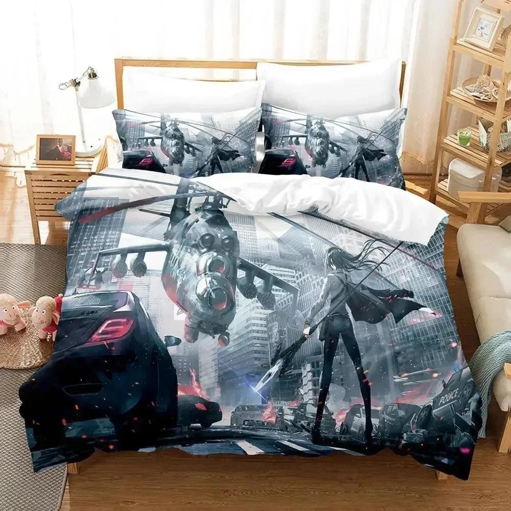 Kawaii Anime Arknights Bedding Set Single Twin Full Queen King Size Bed Set Aldult Kid Bedroom Duvetcover Sets 3D Bed Sheet Set
