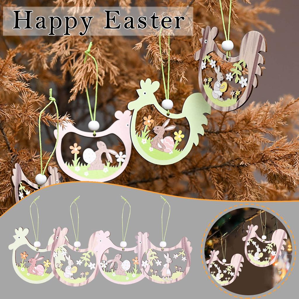 Wooden Easter Hanging Pendant Wall Door Decor Decor For Home