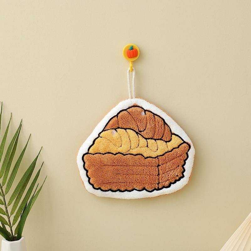 Kids Cartoon Hand Towel Coral Fleece Thick Hanging Towel for Kitchen Bathroom Soft Absorbent Washcloth Children Gift Set with Loop