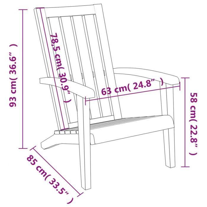 VidaXL Chaises de jardin Adirondack lot de 2 noir polypropylène 364167