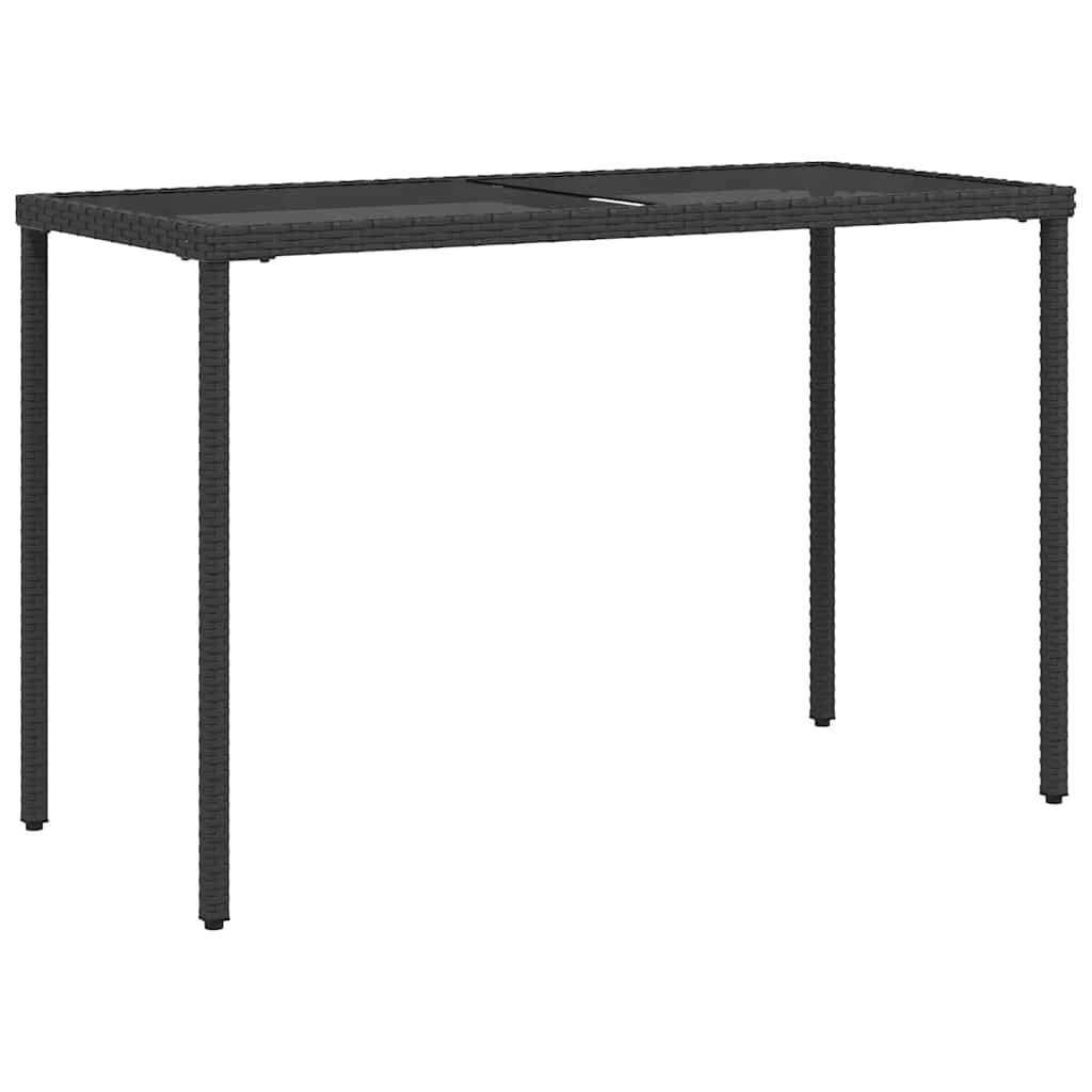 5 Piece Outdoor Dining Set with Cushions Black Poly Rattan