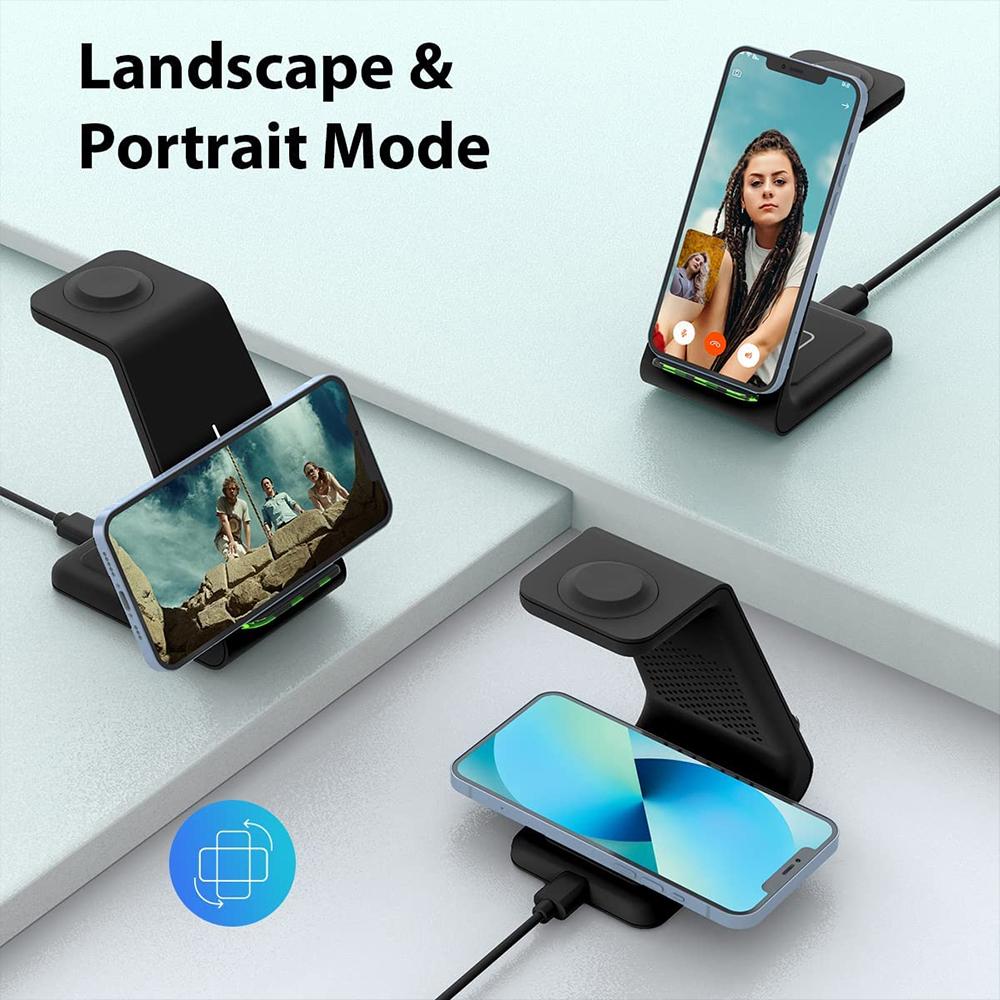 Qi 3 In 1 Ladegerät Ständer Für Apple Watch/Airpods Pro Schnelle Drahtlose Ladeständer Für Iphone 14 Pro Max/13/12/8 Ladegeräte