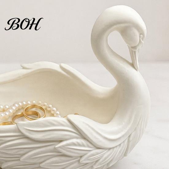Multi-purpose Storage Tray 3D Printed Swan Jewelry Tray, Creative Shape Ring Dish, Entryway Table Modern Desktop Organizer Trays, Decorative