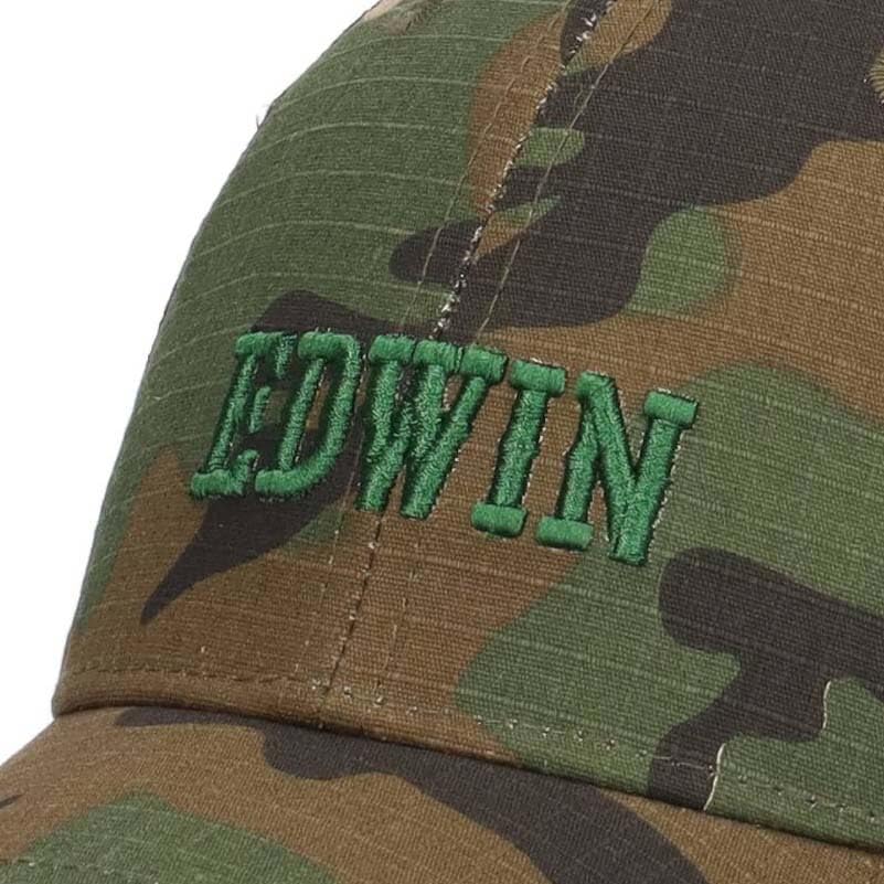 EDWIN Camouflage Mesh Cap, Men's Adjustable Baseball Hat, Camo Print, Casual Streetwear, Japanese Brand